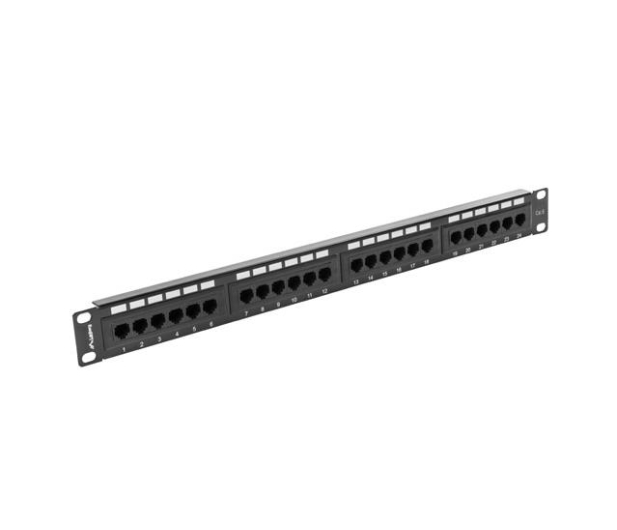LANBERG Patch Panel 24 Port 1U Kat.6 czarny PPU6-1024-B - 457375 - zdjęcie 2